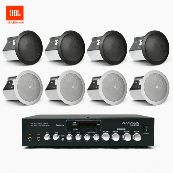 JBL 매장 카페 음향패키지 SR-430D 4채널 앰프 JBL CONTROL 14C/T 실링스피커 8EA