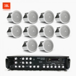 JBL 매장 카페 음향패키지 SR-650D 6채널 앰프 JBL CONTROL 14C/T 실링스피커 10EA