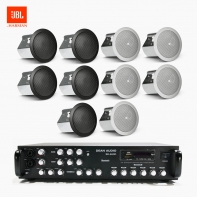 JBL 매장 카페 음향패키지 SR-650D 6채널 앰프 JBL CONTROL 14C/T 실링스피커 10EA