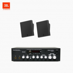 JBL 매장 카페 회의실 상업용 SLP-12T 벽걸이 스피커 1개+SR-250D 2채널 앰프 음향패키지