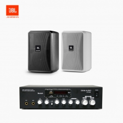 JBL 매장용스피커 카페스피커 업소용 벽걸이 스피커 2개 CONTROL 25-1+ SR250D 앰프