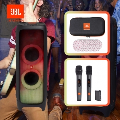 JBL PARTYBOX1000 10인치 1100W 이동식 블루투스 대형 스피커 + 무선마이크 AS3 +파우치