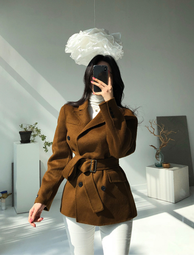 [big sale!/당일출고] HAND MADE MINI COAT (brown)