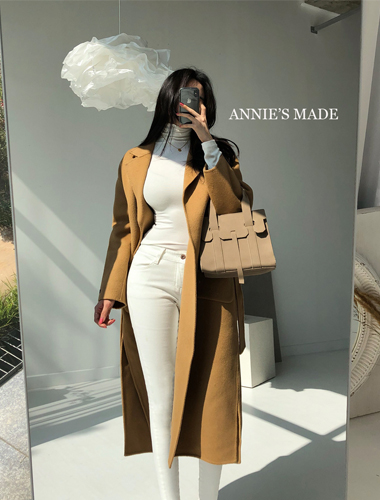[ANNIE'S MADE/블랙 당일출고] HAND MADE LONG COAT (2color!)