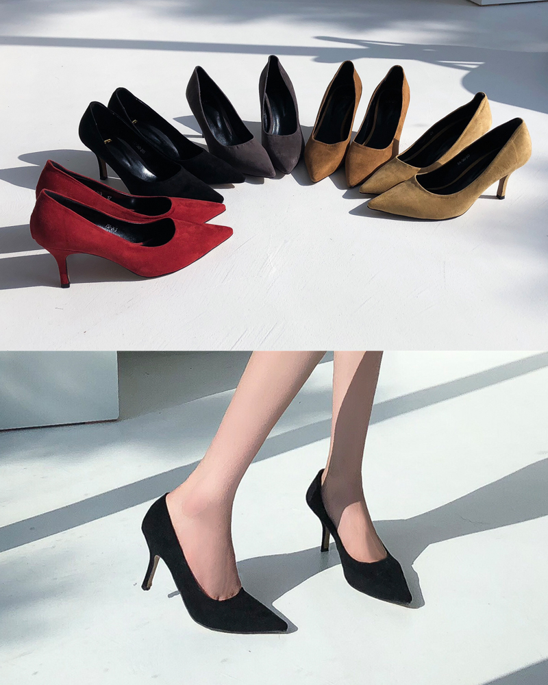 [insta pre-order/일부 당일출고] simple heel (7cm_5color!)