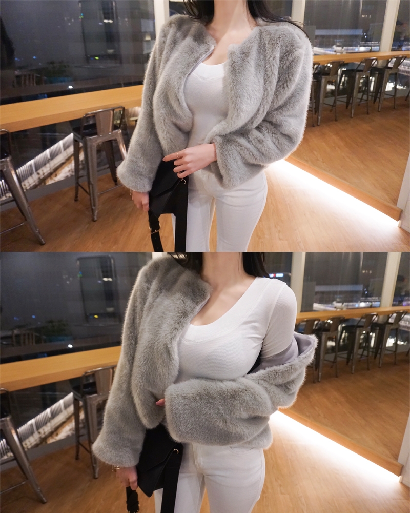 [reorder/소량 당일출고] miyou fur jacket (light gray)