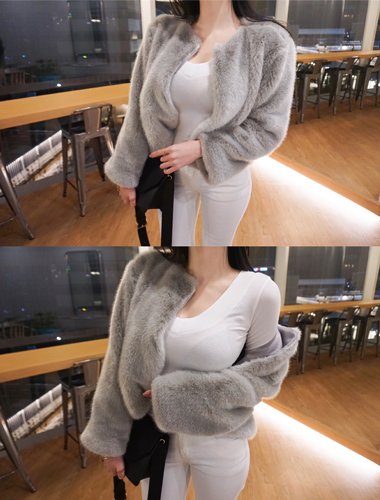 [reorder/소량 당일출고] miyou fur jacket (light gray)