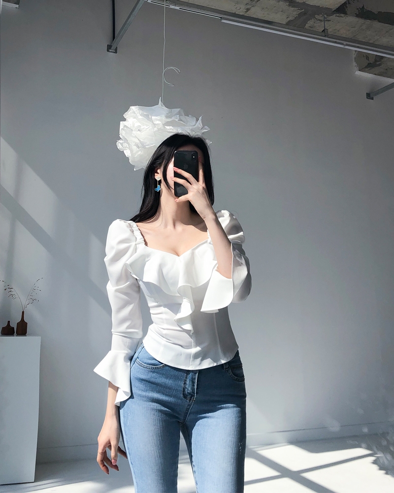 [한정수량 재입고/당일출고] belvo blouse (white, S,M)