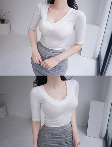 [new sale!/당일출고] V half tee (4color!)