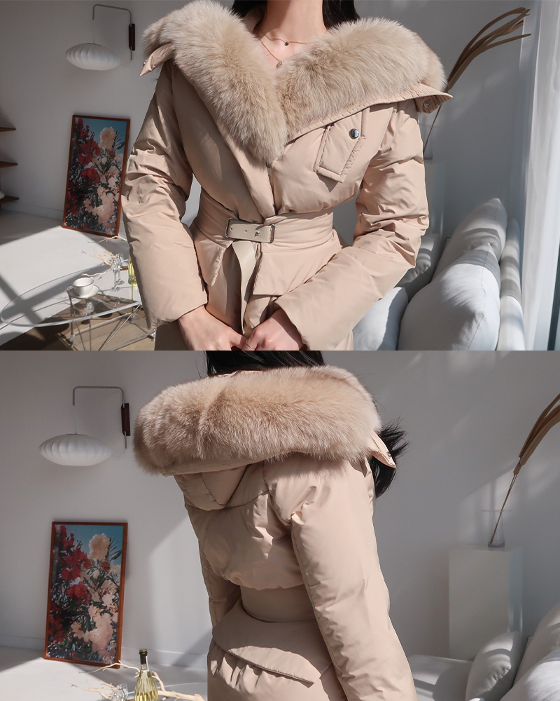 [only annie's/한정수량 재입고/베이지 당일출고] real fur long padding (2colors!)