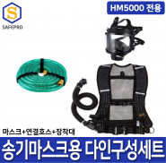 SG생활안전 송기마스크 HM5000/4E 전동송풍기형 다인구성세트