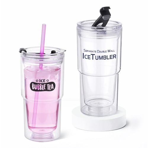 클린플러스 분리형 이중 투명텀블러 500ml (냉온가능)