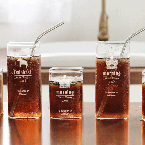 오보틀사각 유리머그컵 / 내열유리컵