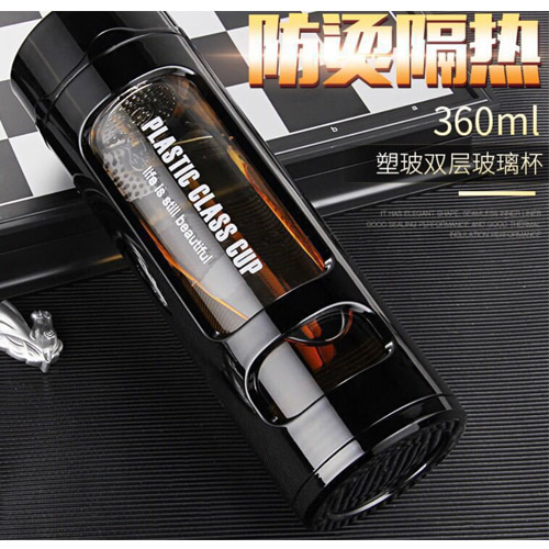 오보틀 유리 원형 티보틀+pp캡 / 내열유리컵