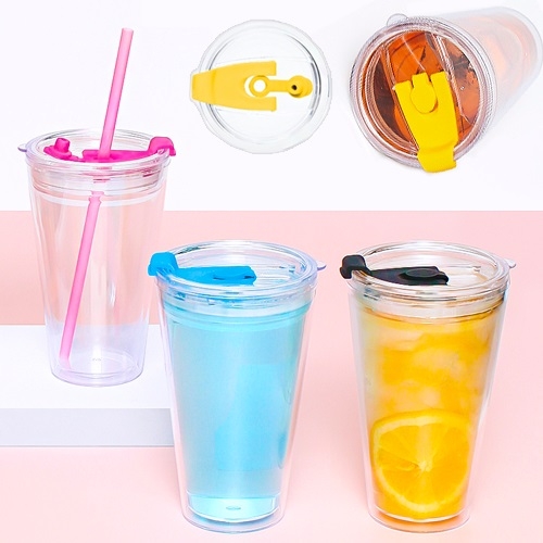 비비드 이중구조 투명 텀블러 ★냉온가능★ 450ml