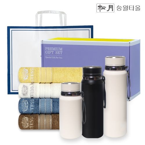 송월 프리미엄 선물 세트 (CM 뱀부블럭40 + 프리미엄온도텀블러 600ml / 800ml / 1000ml)