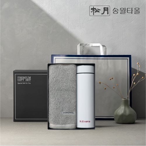송월 프리미엄 선물 세트 (호텔 컬러풀40 + 스마트온도텀블러 500ml)