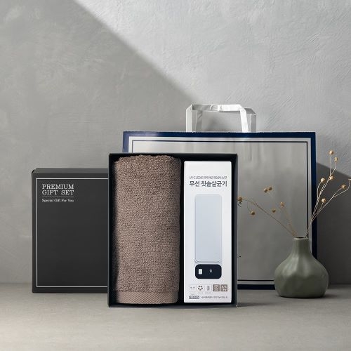 송월 프리미엄 선물 세트 (송월 뉴 컬러 무지40 + 칫솔살균기)