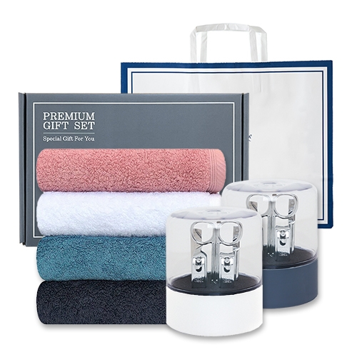 송월 프리미엄 선물 세트 (호텔40수 헤스티지 + 쓰리세븐 KR-050C 손톱깎이 세트)