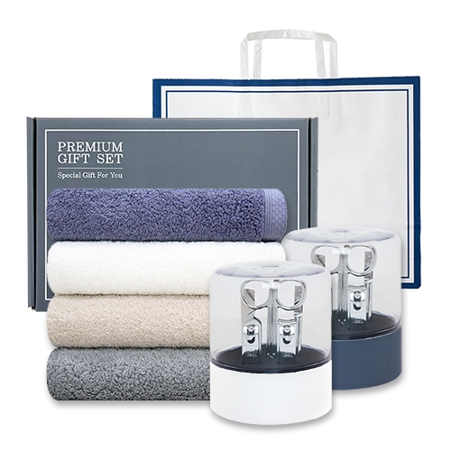 송월 프리미엄 선물 세트 (호텔40수 테일러 + 쓰리세븐 KR-050C 손톱깎이 세트)