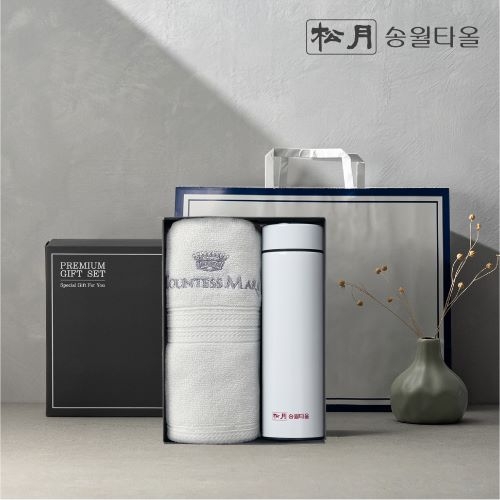송월 프리미엄 선물 세트 (CM 뱀부블럭40 + 스마트온도텀블러 500ml)