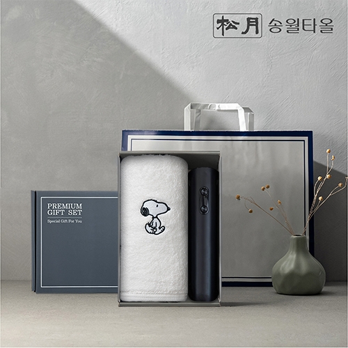 송월 프리미엄 선물 세트 (스누피 리버40 + 전동와인오프너)