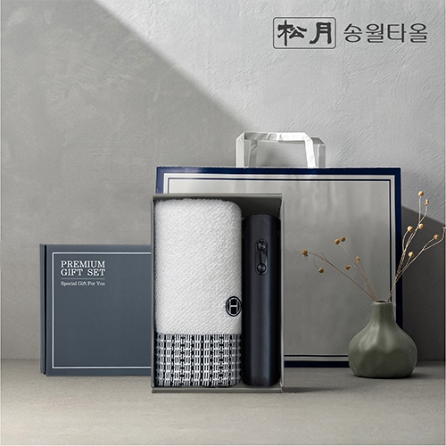 송월 프리미엄 선물 세트 (송월 호텔컬렉션 톤40 + 전동와인오프너)