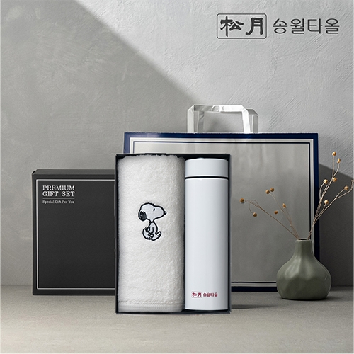 송월 프리미엄 선물 세트 (스누피 리버40 + 스마트온도텀블러 500ml)