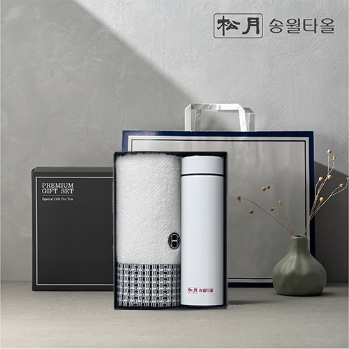 송월 프리미엄 선물 세트 (송월 호텔컬렉션 톤40 + 스마트온도텀블러 500ml)