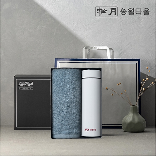 송월 프리미엄 선물 세트 (송월 라이트 무지40 + 스마트온도텀블러 500ml)