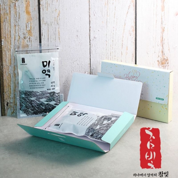 (특판상품 문의) 참빛해피데이1호 자른 미역40g 1개 선물세트