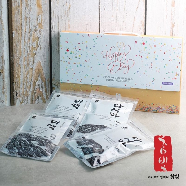 (특판상품 문의) 참빛해피데이3호 (자른 미역40gx2 +자른 다시마40gx2) 4종 선물세트