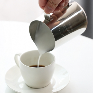 라떼아트 스팀피쳐 눈금형 스텐 350ml