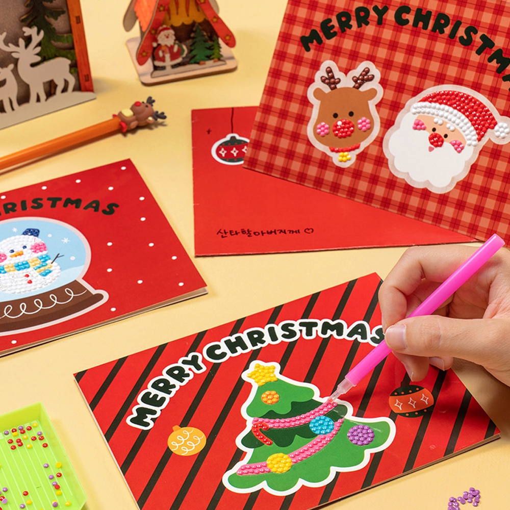 [MH] 겨울만들기 보석십자수 크리스마스 카드 만들기세트