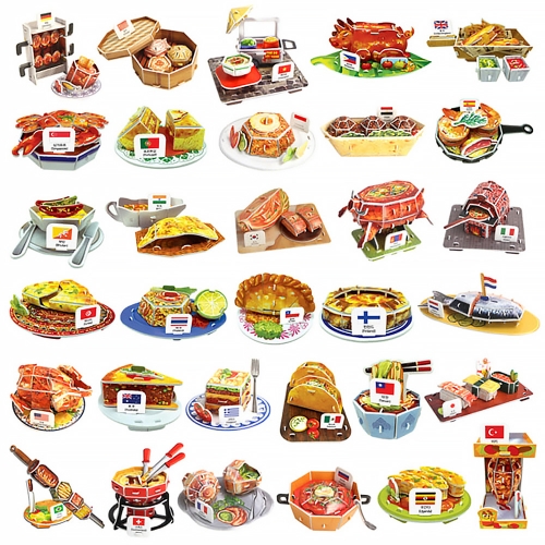 [스콜라스] 세계문화여행 세계의 전통음식 1,2세트(32종) 모형만들기세트 초등교과 수업자료