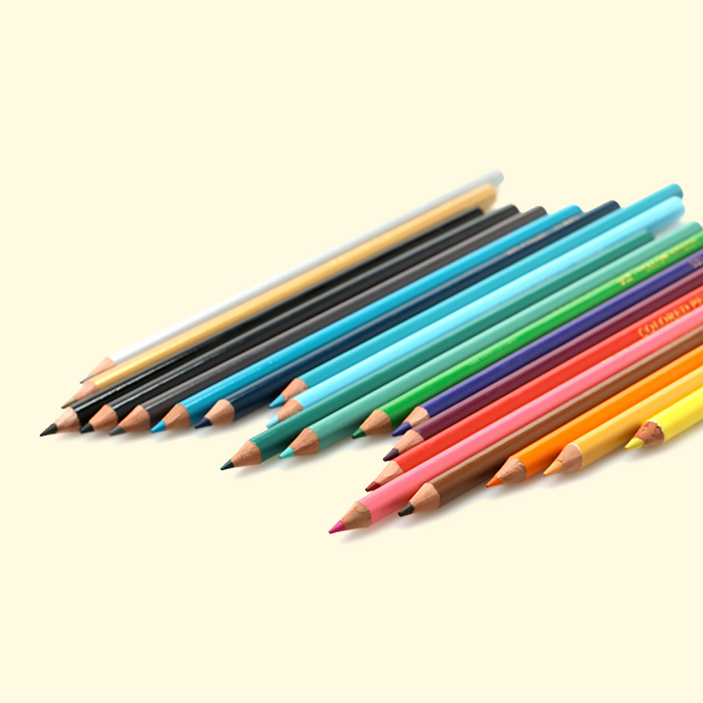 문화 색연필 틴 케이스 24색 넥스프로 목색연필 학습용/전문가용