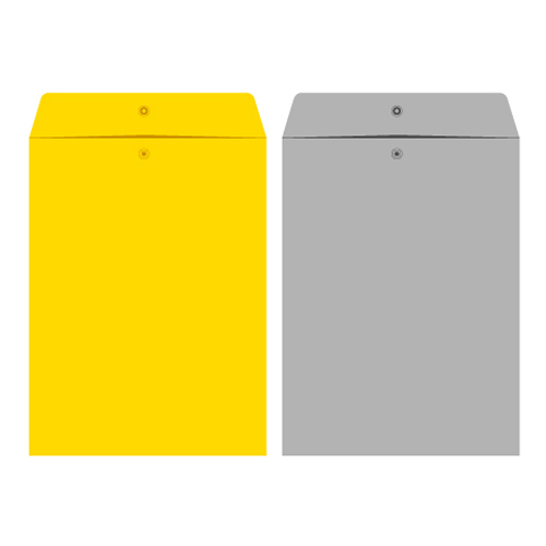 A4 비닐각대봉투 서류봉투 노랑/회색 낱장