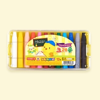 노랑병아리 크레용 12색 손에 묻지않는크레용 유아동미술용품