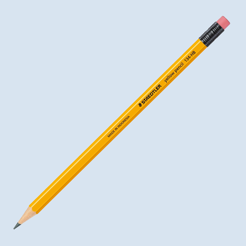 스테들러 옐로우펜슬 134 지우개연필 1타 12개입 HB/2B