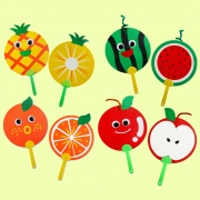 과일 부채만들기 수박 사과 오렌지 DIY 부채 여름만들기