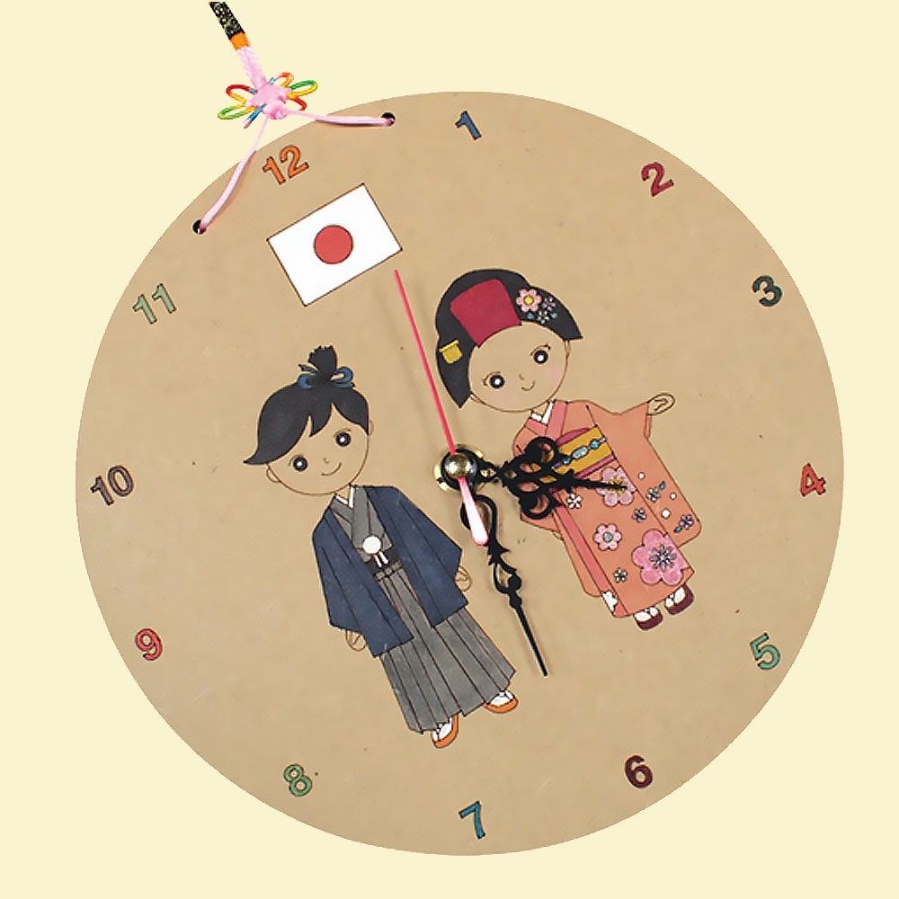 우드아트시계 일본 전통의상 DIY시계만들기 무소음 무브먼트 건전지포함