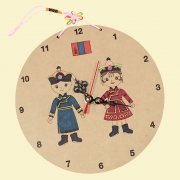우드아트시계 몽골 전통의상 DIY시계만들기 무소음 무브먼트 건전지포함