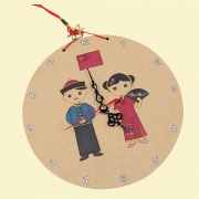 우드아트시계 중국 전통의상 DIY시계만들기 무소음 무브먼트 건전지포함