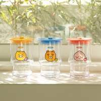 실리콘캡 텀블러 카카오프렌즈 리유저블컵 빨대 투명컵 트라이탄 내열컵