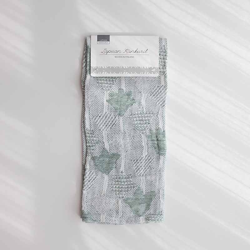 TULPPAANI Towel - White Aspen Green