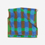 Dot Check Towel - Blue On Brick