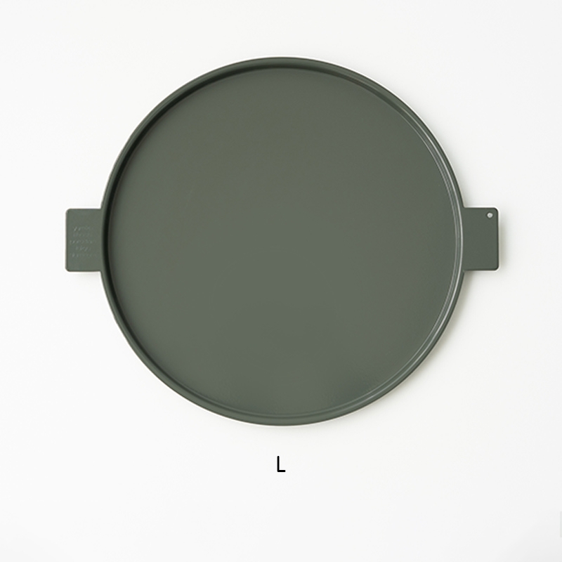 Colored Aluminum Round Tray - Old Green