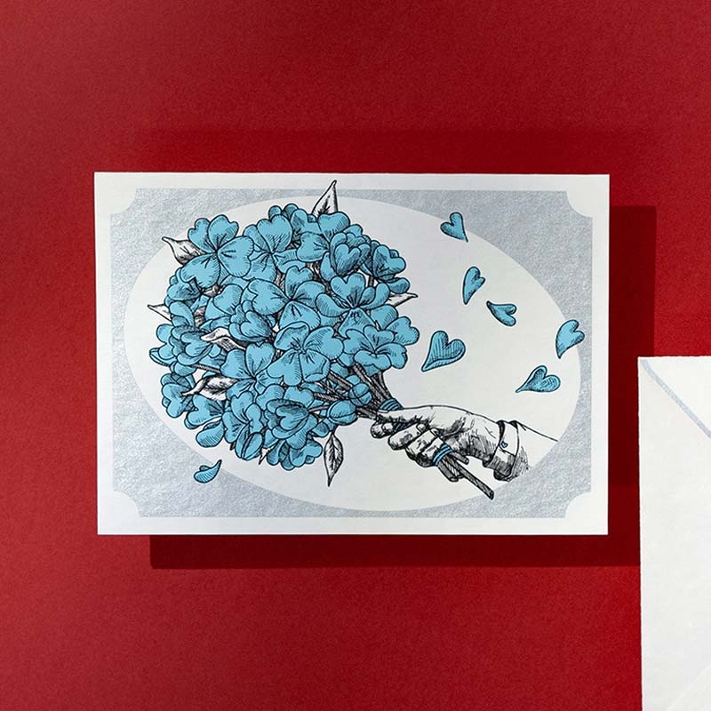Clover Card - Blue Flower
