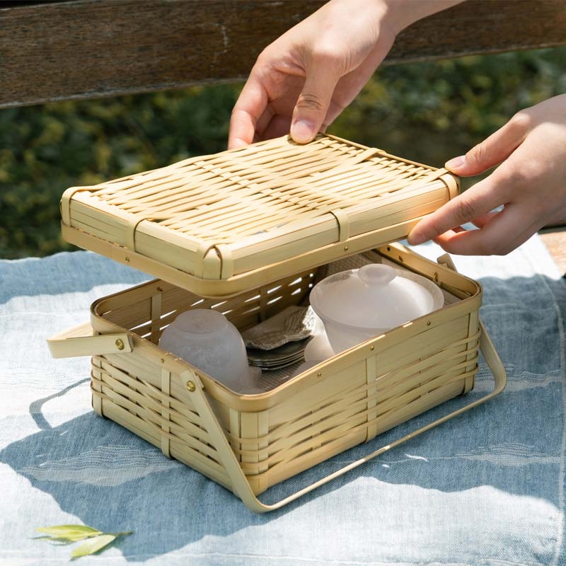 Bamboo Basket with Handle