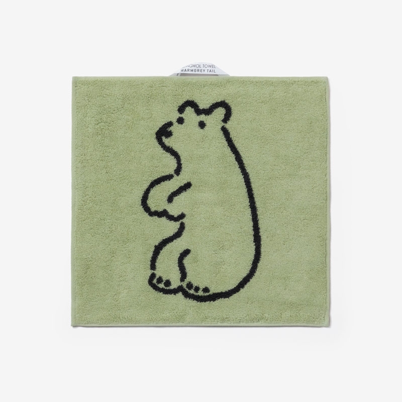 Huggy Bear Hand Towel - Olive